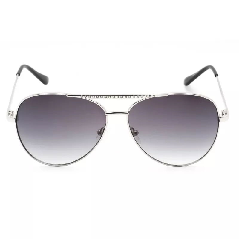 GUESS Damen Sonnenbrille GF0399-01B Schwarzer Kunststoffrahmen Graue Polycarbonat-Gläser 62mm