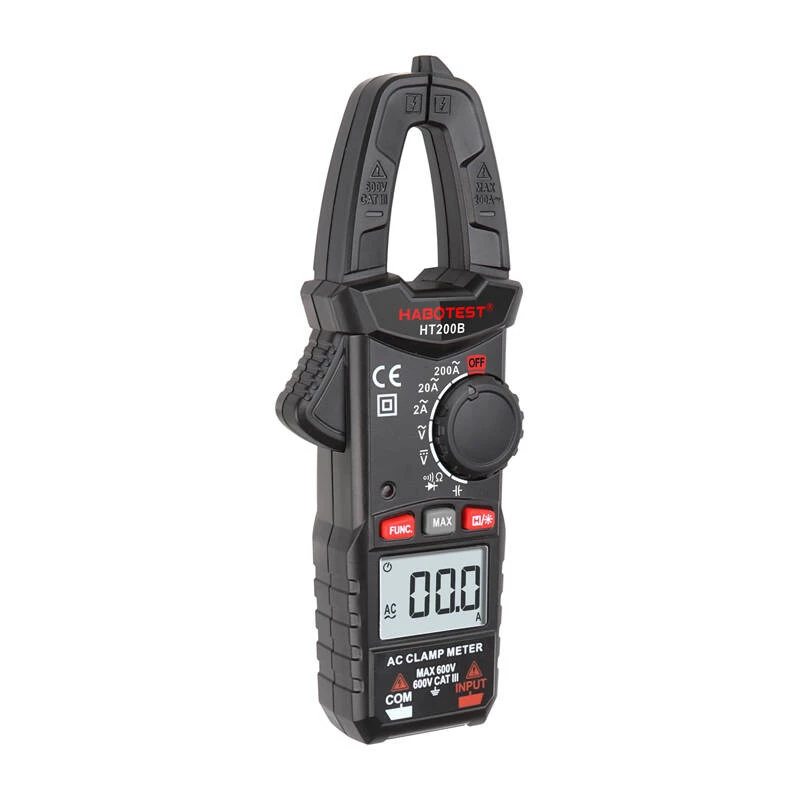 Habotest HT200B Digitalzangenmessgerät, True RMS 6000 Counts, NCV, AC/DC-Spannung, AC-Strom bis 600A, Kapazitäts-, Frequenz- und Temperaturmessung