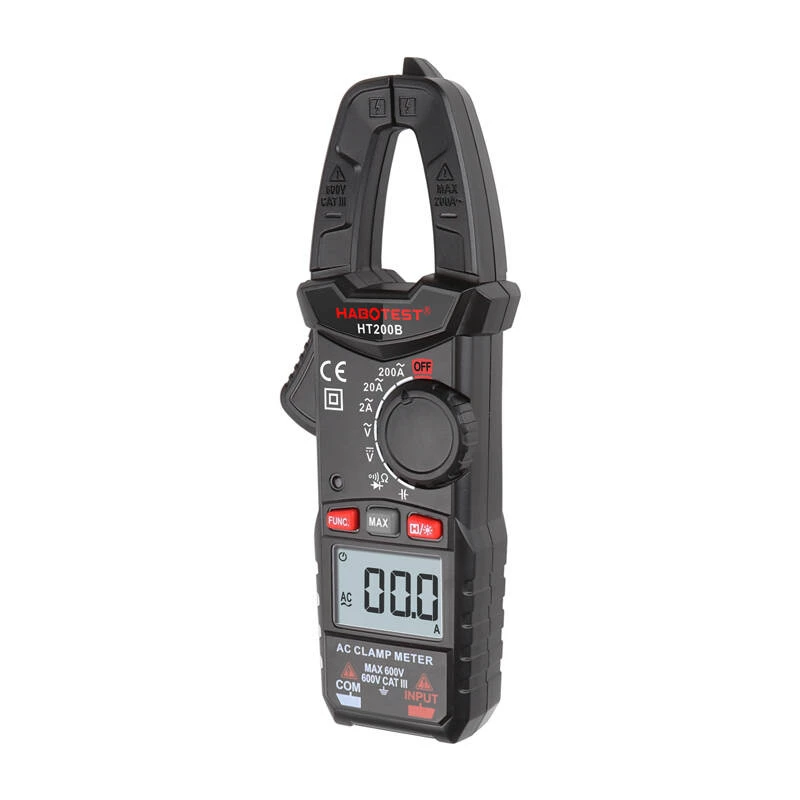 Habotest HT200B Digitalzangenmessgerät, True RMS 6000 Counts, NCV, AC/DC-Spannung, AC-Strom bis 600A, Kapazitäts-, Frequenz- und Temperaturmessung