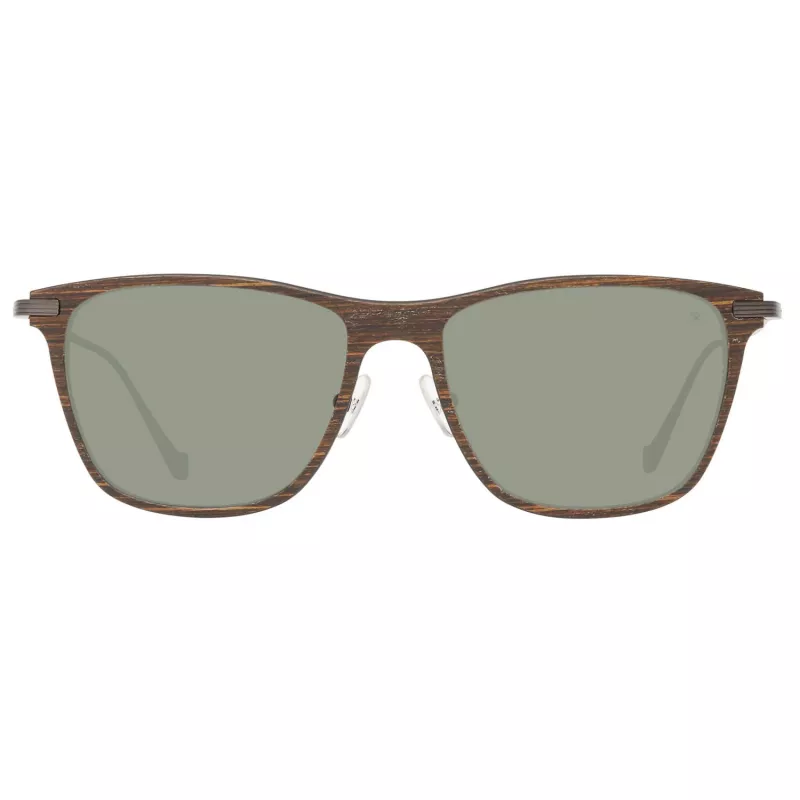 Hackett London HSB86311255 Herren-Sonnenbrille - Glänzend schwarzer Rahmen, graue Gläser, 55 mm