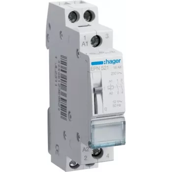 Hager EPN521 2-poliges Impulsrelais 12V AC/DC 16A DIN-Schiene