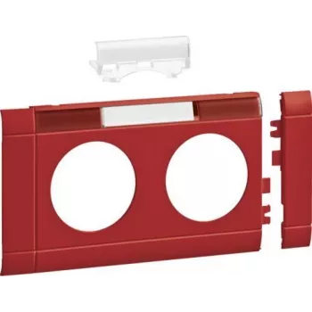 HAGER GB080213020 2-fach Standard beschriftbare halogenfreie Abdeckung für OT80 Brüstungskanal, Reinweiß RAL 9010