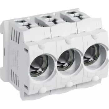 Hager LD047 D01 3-polige 16A E14 Sicherungssockel für DIN-Schiene, Rahmklemme