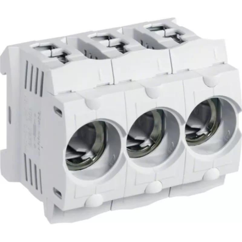 Hager LD047 D01 3-polige 16A E14 Sicherungssockel für DIN-Schiene, Rahmklemme