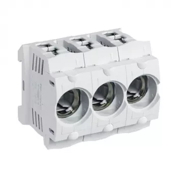 Hager LD047 D01 3-polige 16A E14 Sicherungssockel für DIN-Schiene, Rahmklemme