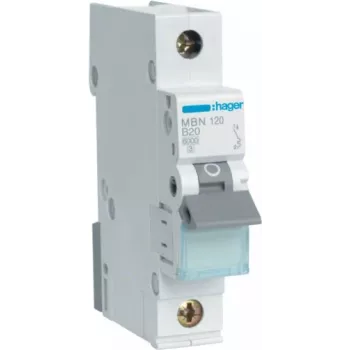 Hager MBN120 1-poliger 20 A C-Charakteristik Leitungsschutzschalter 6 kA