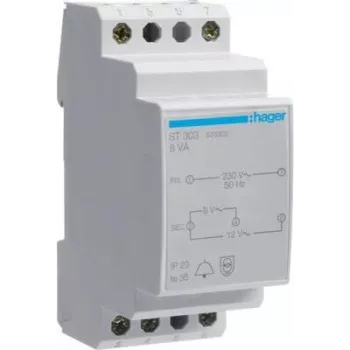 Hager ST303 Klingeltransformator 230V auf 8V/12V 8VA 2 Module