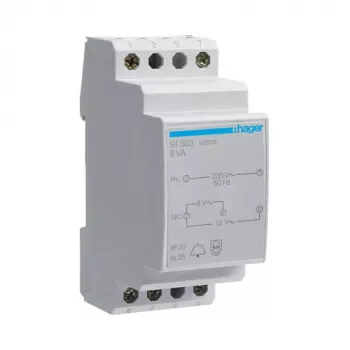 Hager ST303 Klingeltransformator 230V auf 8V/12V 8VA 2 Module