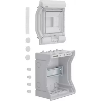 Hager VE106D Aufputz-Kleinverteiler, 6 Moduleinheiten, 1 Reihe, IP30, Weiß