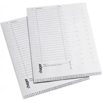 Hager VZ717 Nicht klebende transparente rechteckige Etiketten, 10er-Pack