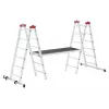 HAILO G60 Aluminium-Gerüst, 2x12 Sprossen, max. Arbeitshöhe 7,0 m, Silber/Rot
