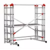 HAILO G60 Aluminium-Gerüst, 2x12 Sprossen, max. Arbeitshöhe 7,0 m, Silber/Rot