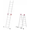 HAILO G60 Aluminium-Gerüst, 2x12 Sprossen, max. Arbeitshöhe 7,0 m, Silber/Rot