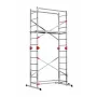 HAILO G60 Aluminium-Gerüst, 2x12 Sprossen, max. Arbeitshöhe 7,0 m, Silber/Rot