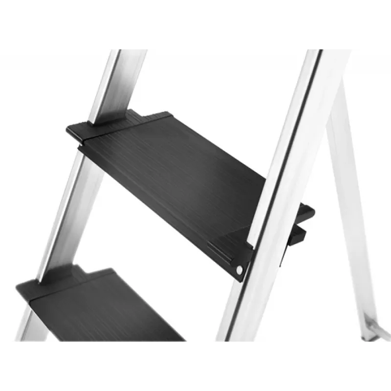 HAILO L100 TopLine Aluminium-Haushaltsleiter mit 3 Stufen, Multifunktionsablage und Sicherheitsbügel