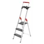 HAILO L100 TopLine Aluminium-Haushaltsleiter mit 3 Stufen, Multifunktionsablage und Sicherheitsbügel