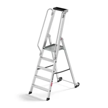 HAILO Master P80 Aluminium mobile Plattform-Trittleiter, 5 Stufen, 150 kg, EN 131