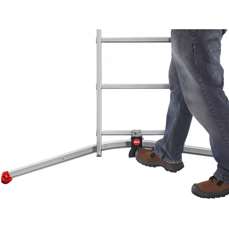 Hailo S100 ProfiLOT Kombinationsleiter, Aluminium, 2x6+1x5 Sprossen, 3-teilig, max. Belastung 150 kg