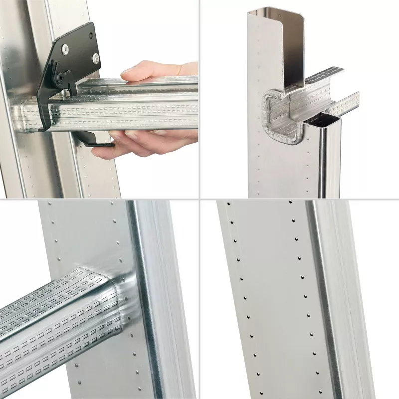 Hailo S100 ProfiLOT Kombinationsleiter, Aluminium, 2x6+1x5 Sprossen, 3-teilig, max. Belastung 150 kg