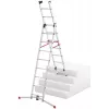 Hailo S100 ProfiLOT Kombinationsleiter, Aluminium, 3-teilig, 2x9+1x8 Sprossen, max. Arbeitshöhe 7,00 m