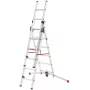 Hailo S100 ProfiLOT Kombinationsleiter, Aluminium, 3-teilig, 2x9+1x8 Sprossen, max. Arbeitshöhe 7,00 m