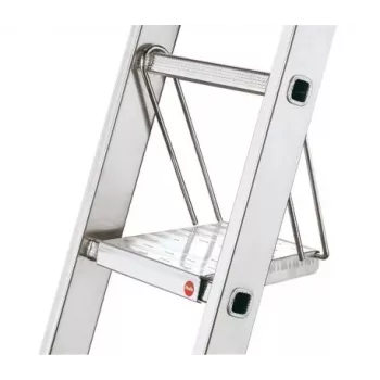 HAILO SavetyLine Zusatzstufe für Treppen, 2-stufiger Klapptritt, Aluminium, 150 kg Traglast, TÜV/GS