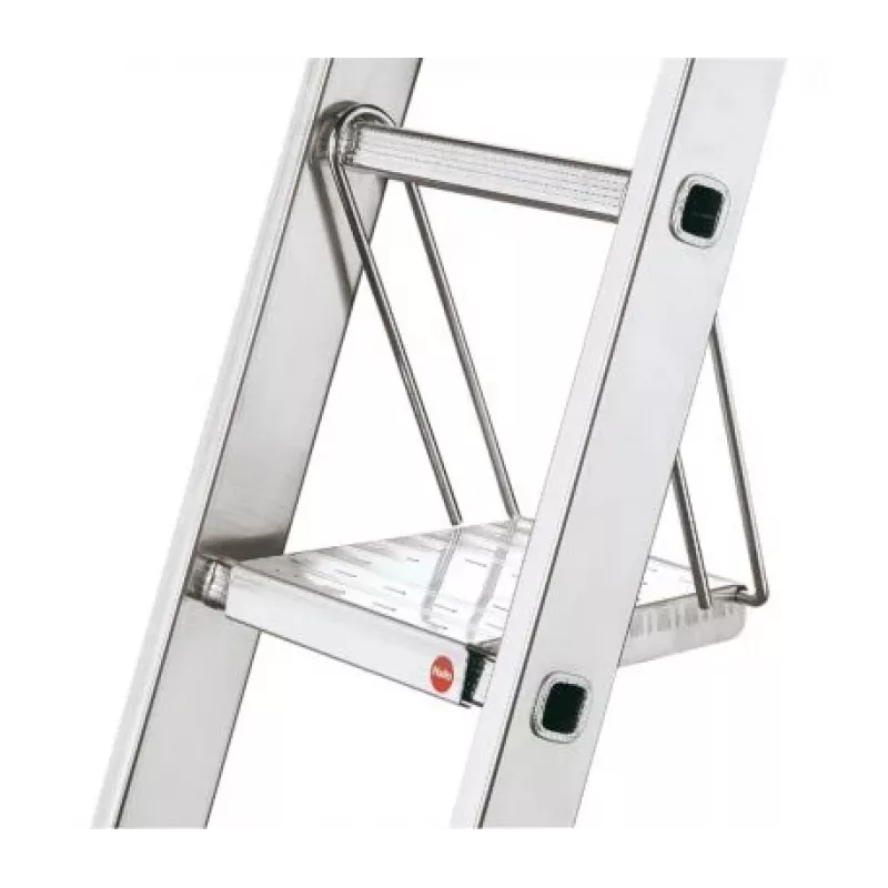 HAILO SavetyLine Zusatzstufe für Treppen, 2-stufiger Klapptritt, Aluminium, 150 kg Traglast, TÜV/GS