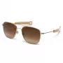 HALLY&SON DEUS DH506S04 Unisex-Sonnenbrille - Schwarzer Acetatrahmen, graues CR-39-Glas, 55/18/140 mm