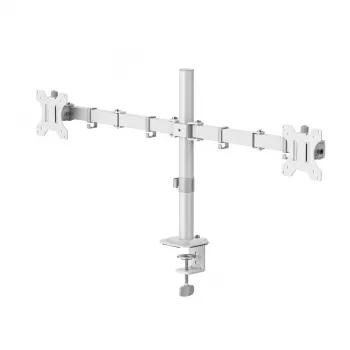 Hama 00220904 Dual Monitor Halterung – höhenverstellbar, schwenkbar & neigbar, Tischklemme/Durchführung, 13-35 Zoll, schwarz