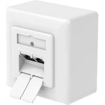 Hama CAT-6a Netzwerkdose, 2-Port RJ45, 10 Gbit/s, geschirmt, Aufputz/Unterputz, Weiß 00200774