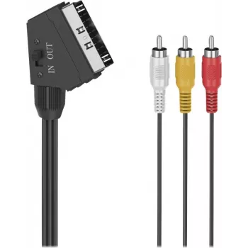 Hama Classic Line SCART auf 3 RCA Audio-/Videokabel, 1,5 m, Schwarz 00305015