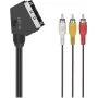 Hama Classic Line SCART auf 3 RCA Audio-/Videokabel, 1,5 m, Schwarz 00305015