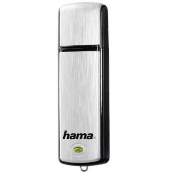 Hama FlashPen Fancy 16GB USB 2.0 Flash-Laufwerk, ausfahrbar, Schwarz/Silber 00181081