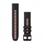 HAMA Silikon QuickFit 22mm Armband für Garmin – Schwarz/Rot (010-13280-06)
