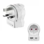 Hama Reiseadapter EU auf UK 1x USB-A USB-C Power Delivery 20W Weiß