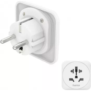 Hama Reiseadapter Typ E & F, 3-polig, Universal, Welt auf Europa, Weiß 00137246