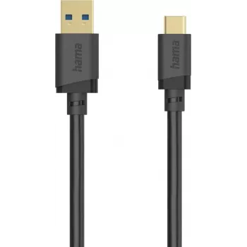 Hama USB-C Kabel, USB-A auf USB-C, USB 3.2 Gen1, 5 Gbit/s, 0,25 m, Schwarz 00202004