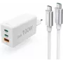 Hama USB-C Schnellladegerät mit USB-C Kabel, 100W Power Delivery, 1,5m, Weiß 00200027