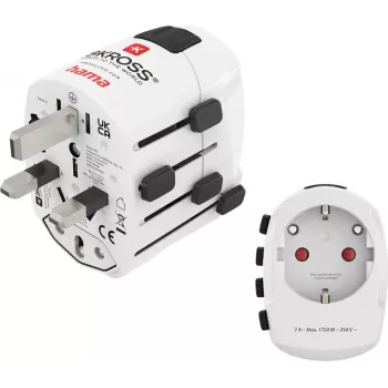 Hama World Travel Pro Universal-Reiseadapter, 3-polig, 1500W, Weiß 00223465