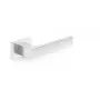 HANDLE DOOR CUBE RT CHROME - Türdrücker-Set aus Zinklegierung mit poliertem Chrom, mit quadratischer Rosette, wechselbar für Innentüren, Rosette 52x52 mm, Drücker 130 mm