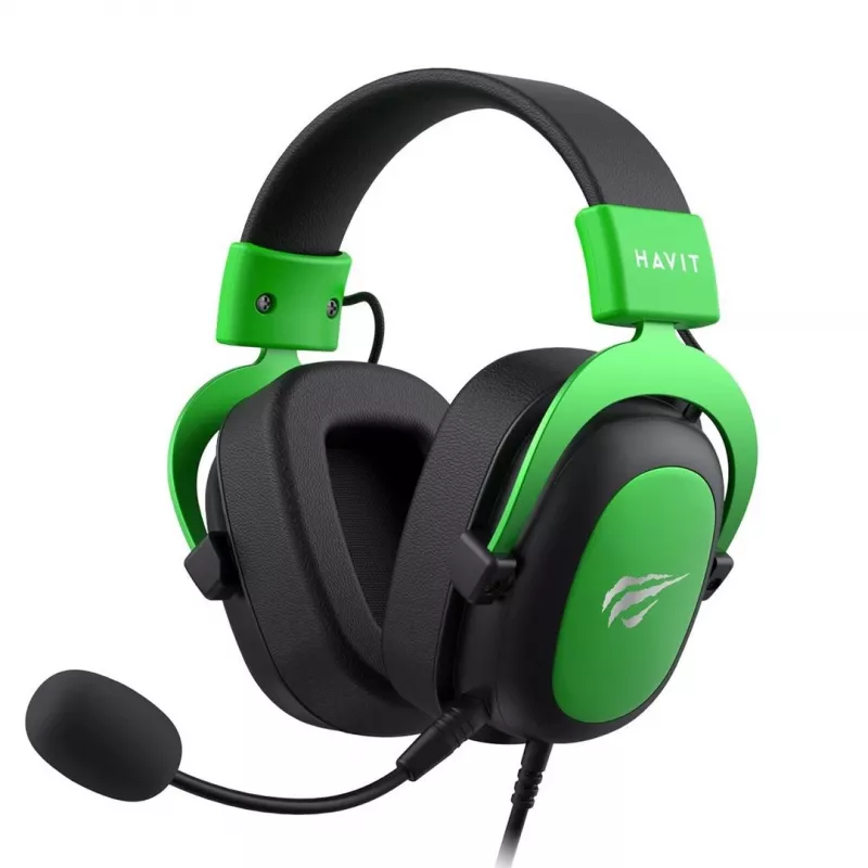 Havit H2002d Kabelgebundenes Gaming-Headset mit 50-mm-Treibern, RGB-LED, Schwarz/Grün