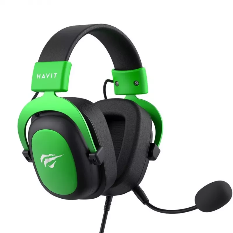 Havit H2002d Kabelgebundenes Gaming-Headset mit 50-mm-Treibern, RGB-LED, Schwarz/Grün