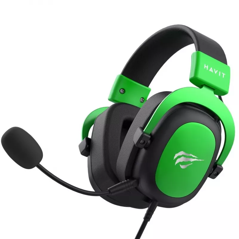 Havit H2002d Kabelgebundenes Gaming-Headset mit 50-mm-Treibern, RGB-LED, Schwarz/Grün