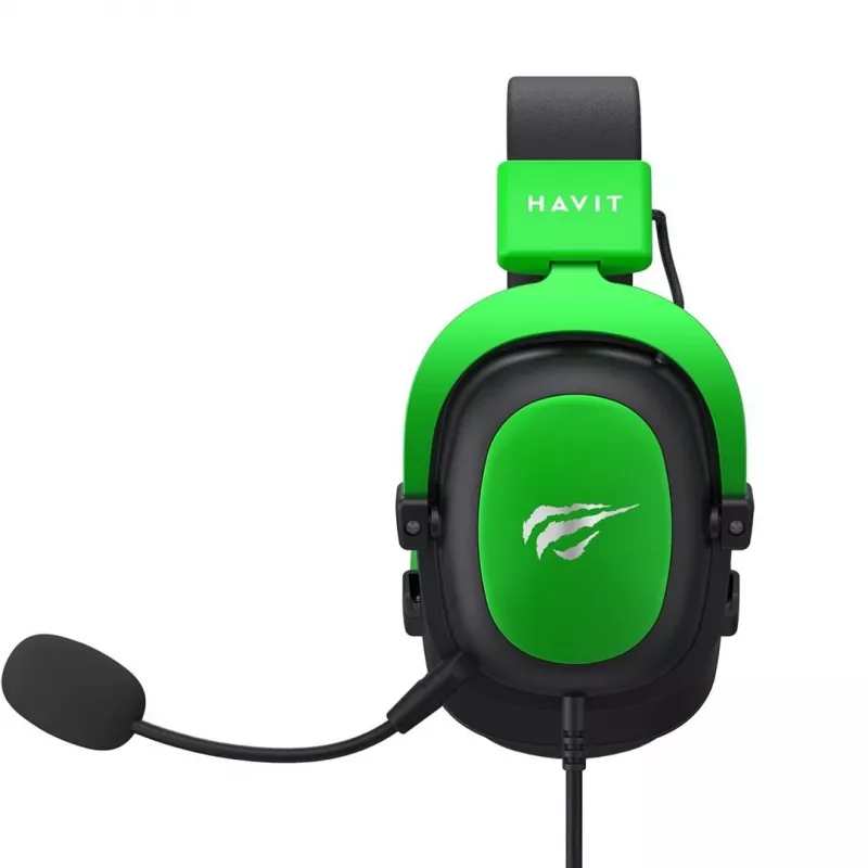 Havit H2002d Kabelgebundenes Gaming-Headset mit 50-mm-Treibern, RGB-LED, Schwarz/Grün