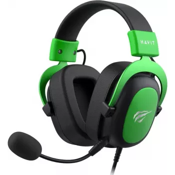 Havit H2002d Kabelgebundenes Gaming-Headset mit 50-mm-Treibern, RGB-LED, Schwarz/Grün