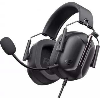 Havit H2033d Gaming-Headset - Over-Ear-Kopfhörer mit 50-mm-Treibern, RGB-LED, Mikrofon, Schwarz