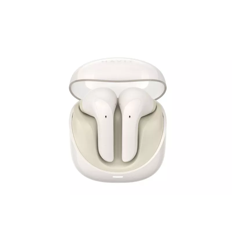 HAVIT TW974 Modern Buds True Wireless Stereo Earbuds mit Bluetooth 5.3, 10mm Treibern, IPX4, Touch-Steuerung, USB-C-Ladecase, 20h Gesamtspielzeit – Beige