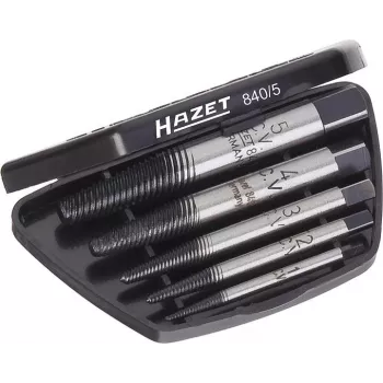 HAZET 840/8 Schraubenausdreher-Set M3 - M45, 8-teilig, Linksspirale, hochwertiger Werkzeugstahl, im Kunststoffkoffer