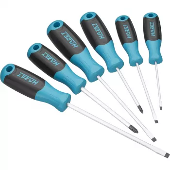 HAZET Schraubendreher-Set 811/6, 6-teilig, Blau/Schwarz, rutschfest
