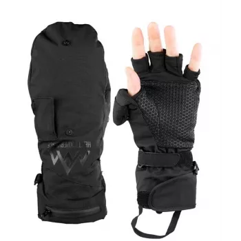 HeatX HEES0029 Heizhandschuhe mit Pullover-Strickbündchen, 3 Heizstufen, wiederaufladbare Akkus, Touchscreen-kompatibel, Dunkelgrau, Größe XL, Unisex